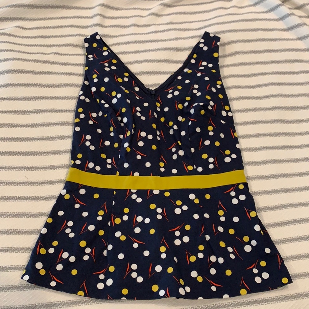 Navy Polka Dot Women's Top